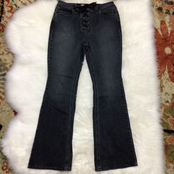 Idyllwind Denim - Idyllwind By Miranda Lambert Jeans 12 Black Flare Leg Stretch Lace Up Front Rock